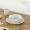 Quickway Imports 16 PC Rimmed Dinnerware Set for 4 Person - Mugs, Salad and Dinner Plates and Bowls Sets, White QI004500 - alternate 5